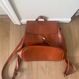 Stylish Brown Leather Backpack